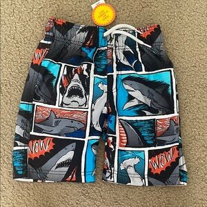 Boy’s Shark Comic Swim Shorts